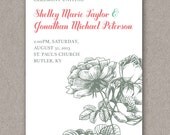 DIY Custom Wedding Booklet Program - Romantic Antique Roses Customized Printable PDF