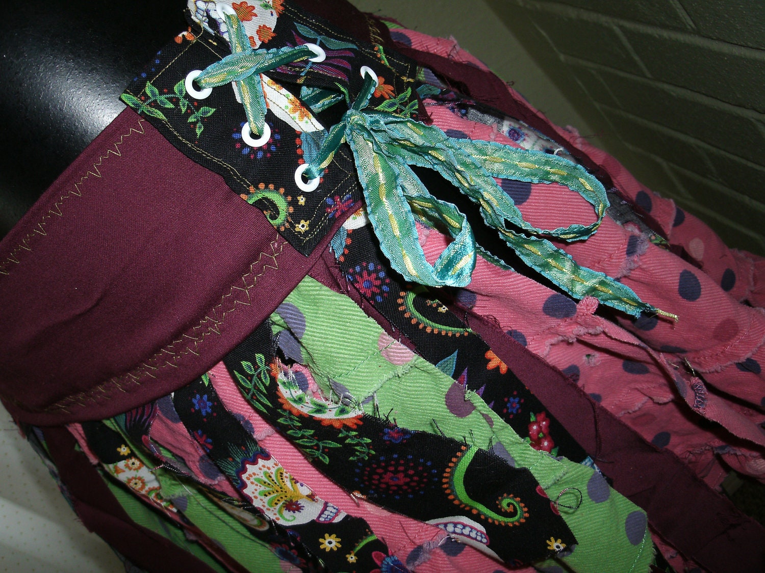 DIA los M U E R T O S - Festival Tattered Pixie Bustle Corset Belt Tutu Skirt Tribal Fairy