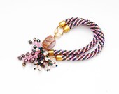 Crochet Shell Necklace Sunset on the beach