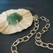 Silversmith pendant necklace green aventurine flower