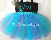 Monogrammed Peacock Tutu Bag