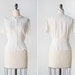 vintage 1940s blouse / 40s white button down top / vintage white shirt / 1940s white blouse