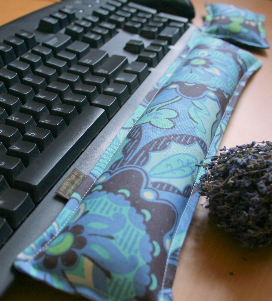 Organic Keyboard Wrist Support and Mouse Rest Pillow - Ergonomic pad set Lavender eco-friendly