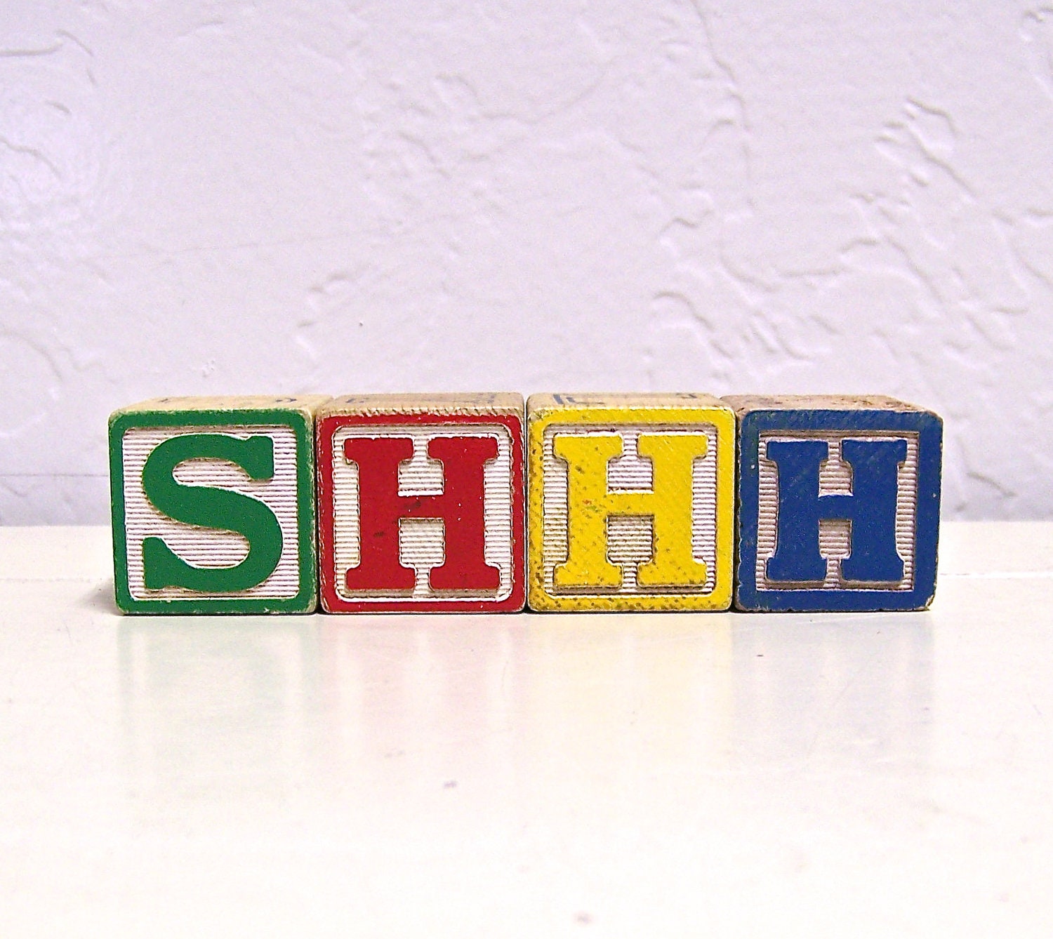 shhh - vintage wooden letter blocks
