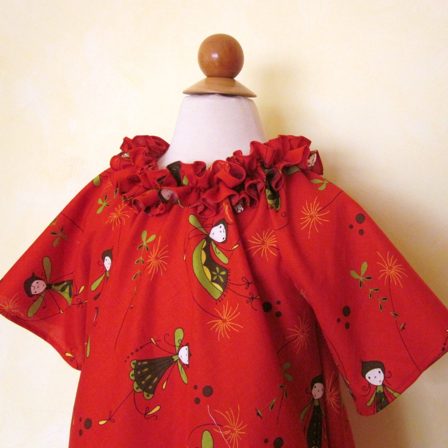 WOODLAND FAIRIES RED - Pierrot Dress - Size 2-3