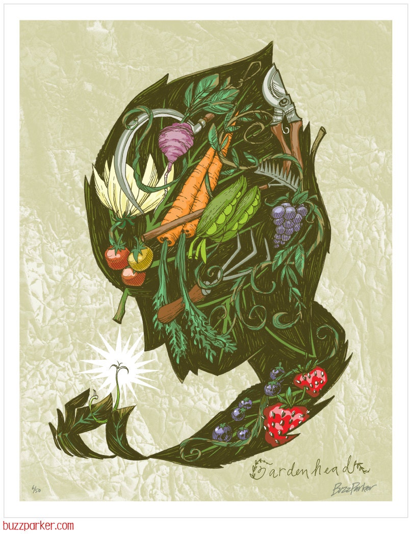 Gardenhead, Backyard Garden Series Limited Edition Art Print