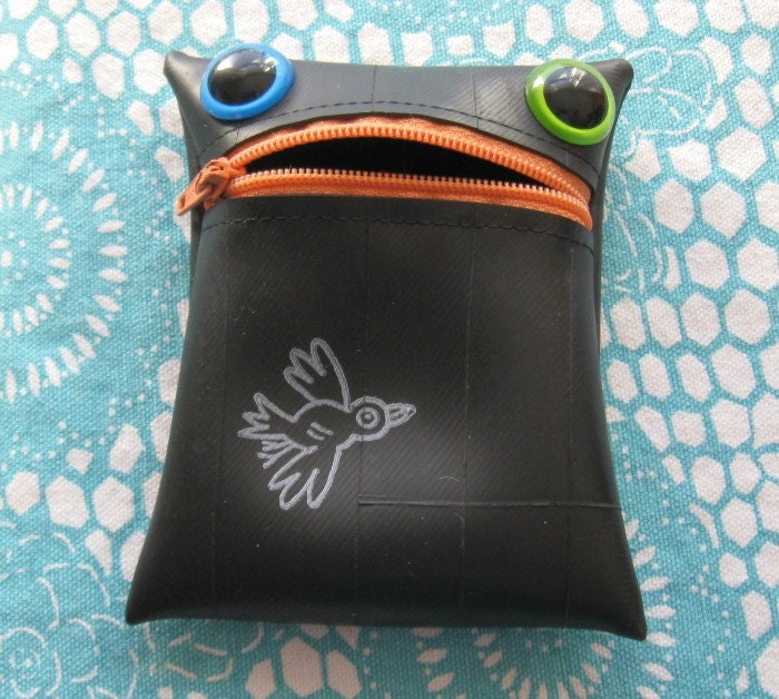 Meep the Recycled Tire Monster Coin Purse