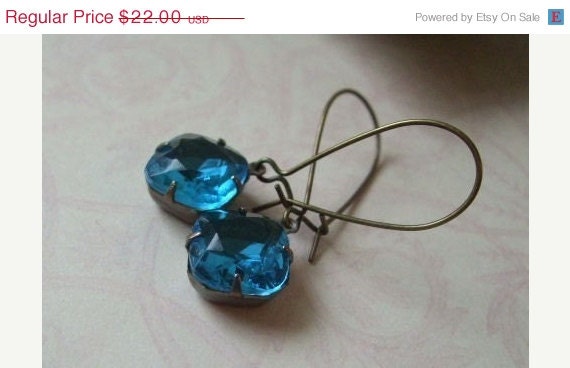 Estate Aqua Earrings (Old Hollywood)