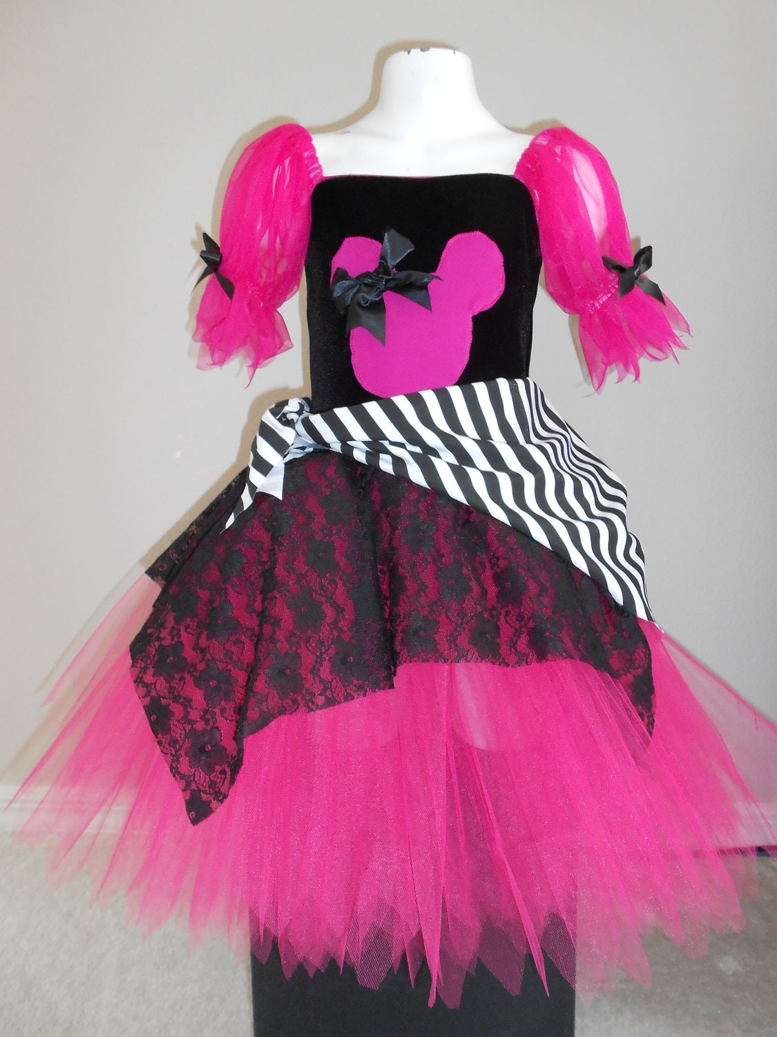 Custom Boutique Minnie inspired hot pink pirate tutu Halloween costume 5