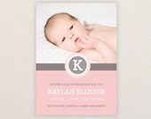 Girls Photo Birth Announcement. I Customize, You Print. Il_170x135