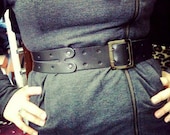 Wide Leather Belt - thick belt -  waist belt - black belt - fashion belt - waist belt - hip belt - women belt