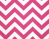 Wedding Fuchsia Hot Pink and White Chevron Zig Zag Table Napkins Linens Fabric