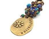 Purse bag charm word inspiration beaded UK seller
