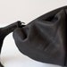 Black leather clutch, handbag with pleats  - Phaedra clutch