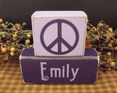 Peace Sign custom primitive wood blocks