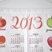 SALE - 2013 calendar - apple varieties - tea towel calendar - kitchen calendar