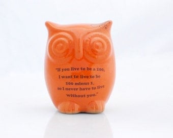 Owl with A.A Milan quote on ORANGE