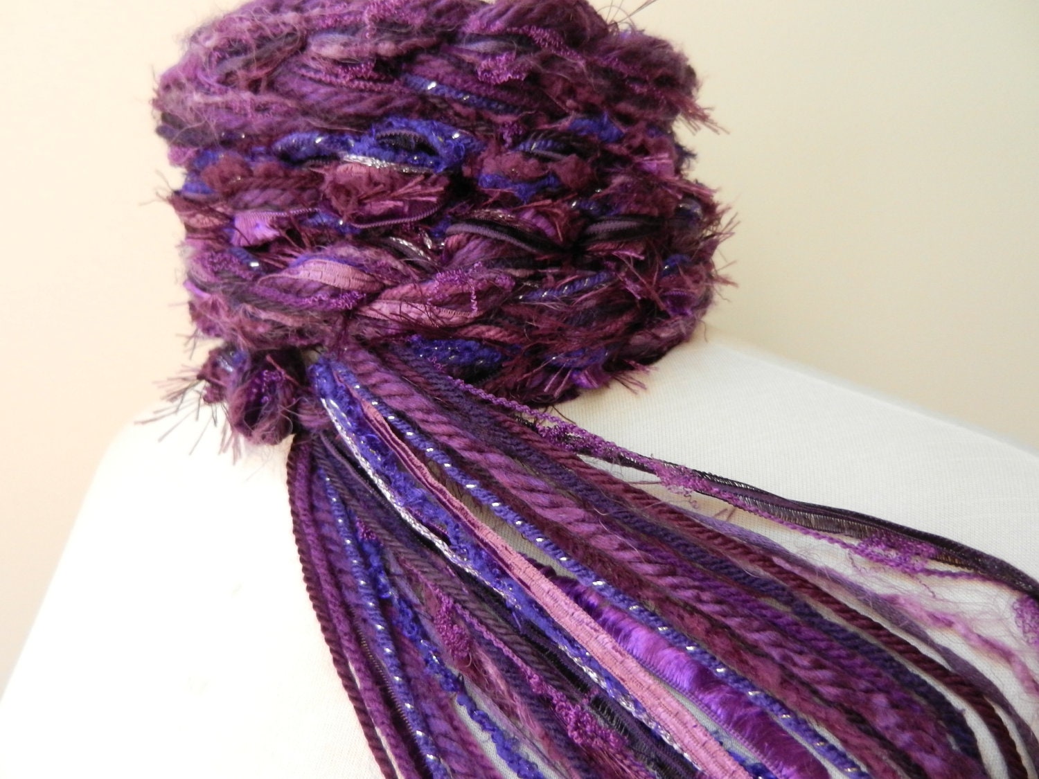 Crochet Scarf, PURPLE PASSION Pippy Scarf, Womens Scarves, Knitted Scarf