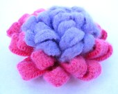 Pink and Purple Flower Lapel Pin, Felted Wool Brooch