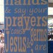 Wash your hands and say your prayers cause Jesus and germs are everywhere, Distressed custom sign
