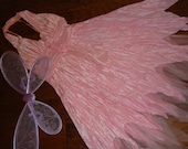 Costume angel fantasy fairy Halloween pink dress wings womens sz 7/8