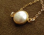 Freshwater Coin Pearl and 14kt Gold Filled Necklace