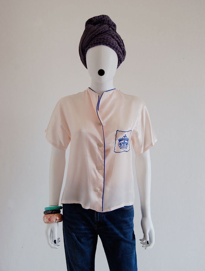 SALE embroidered pink blouse