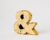 Rustic Gold Leaf Wood Ampersand