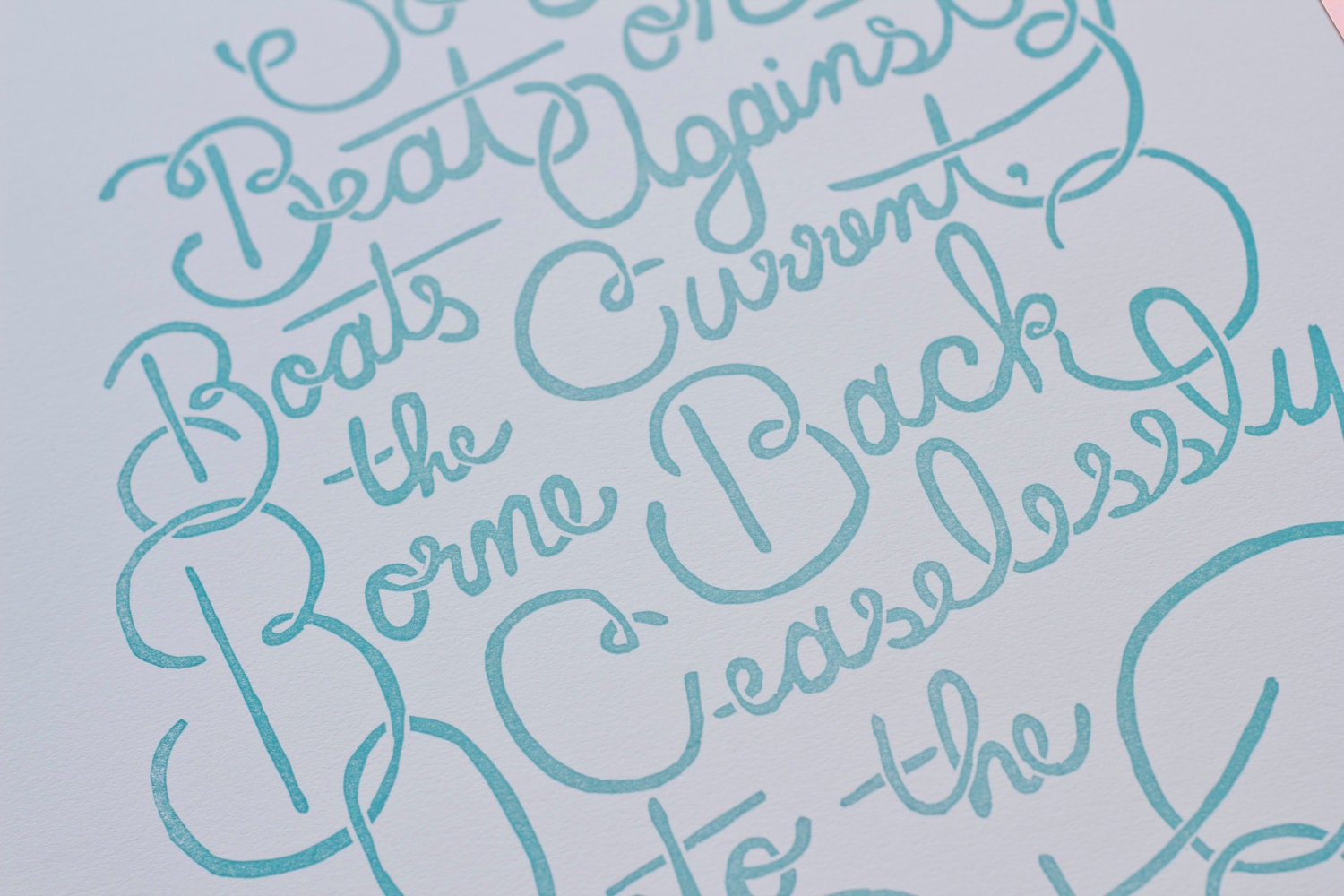 The Great Gatsby Letterpress Poster