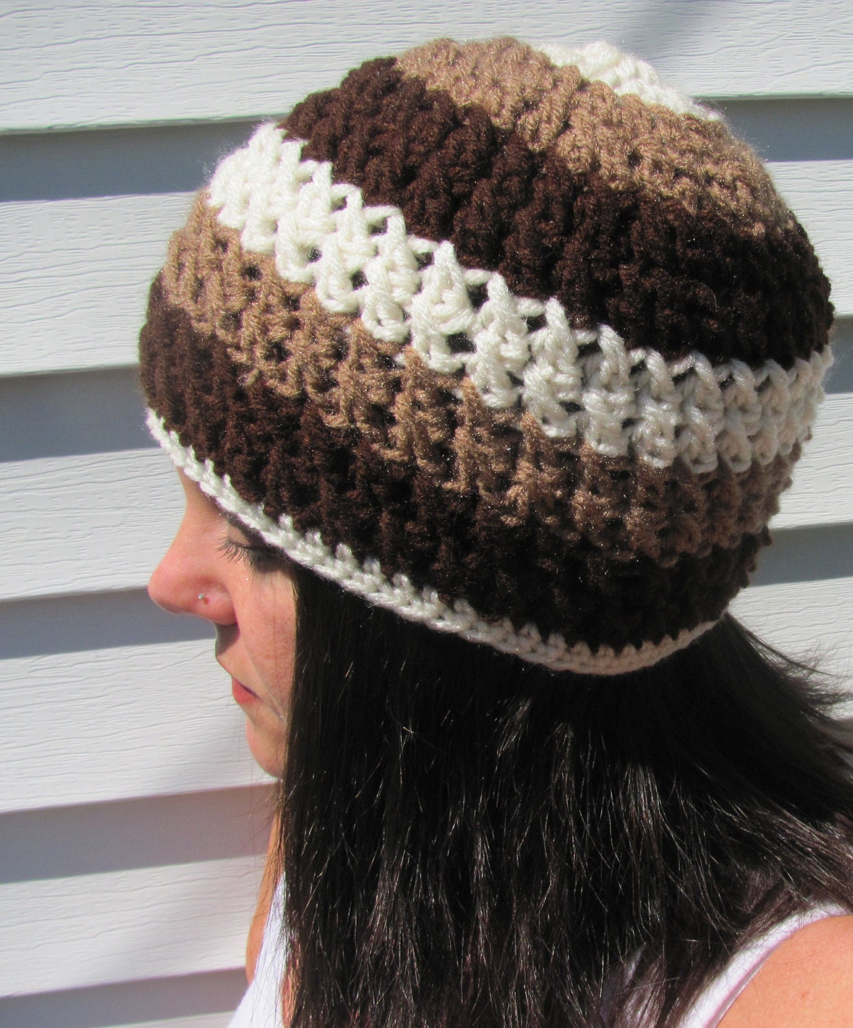 Chocolate Mocha Crochet Cap