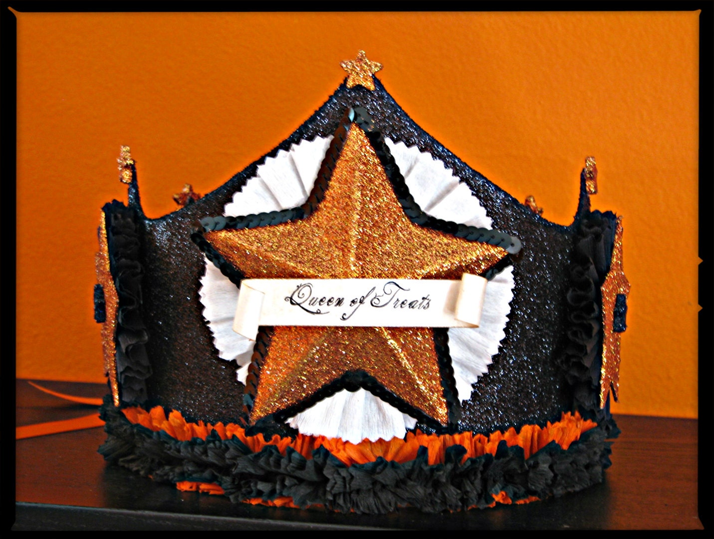 Vintage Inspired Queen of Treats Halloween Crown