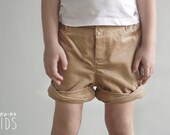 Beige Corduroy Shorts For Boys