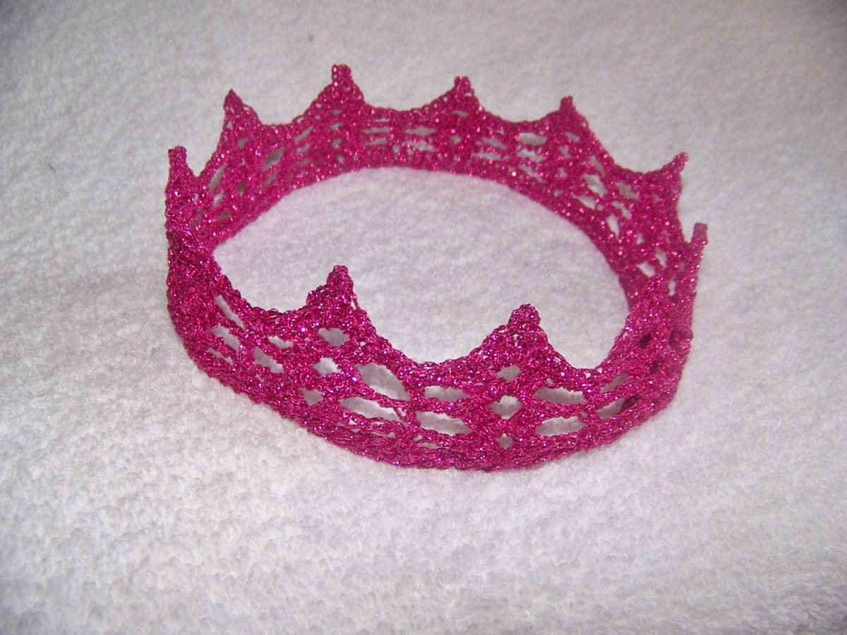 Baby Crown Photo Prop Newborn And Up Sparkly Fusha or You Pick The Color And Size