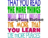 Dr. Seuss Reading Quote Printable Children's Art