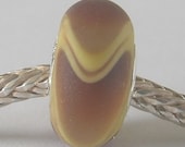 SALE - Brown Armadillo Style Handmade Lampwork European Charm Bead - SRA - Fits Troll etc