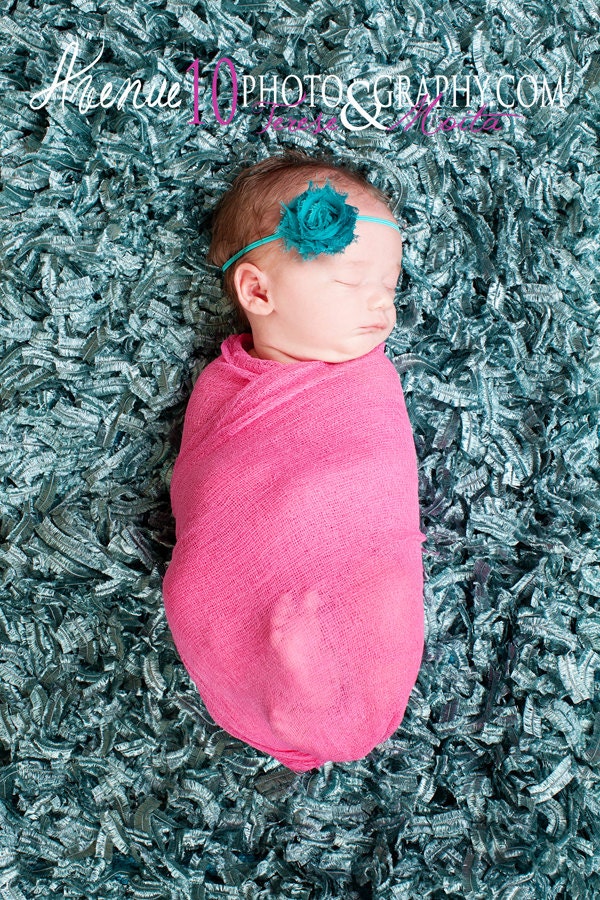 Bright Pink Baby Girl Cheesecloth Fabric Wrap, Newborn Photo Prop Wraps, Maternity Photography Props, baby Cocoon, Ready to Ship