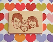 Hand Carved Custom Family Portrait Stamp -Stationery, Invitations, Thank You Cards, Christmas Cards-