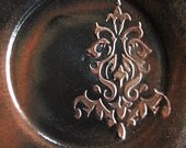 Small Red and Black Stoneware Serving Platter
