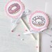 Sprinkled Donuts invitations, note cards, cupcake flags, gift tags
