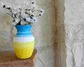 Yellow and Blue Vase / made-to-order / flower vase / custom vases / sun and sky Home Decor