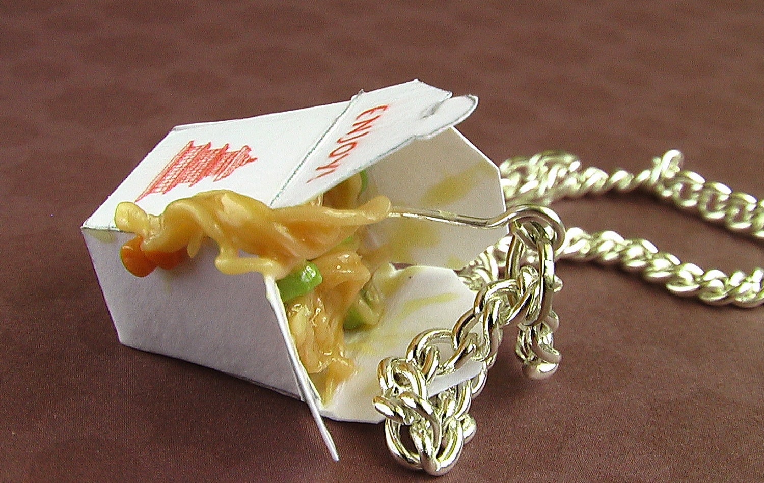 Chinese Take Out Chow Mein Necklace