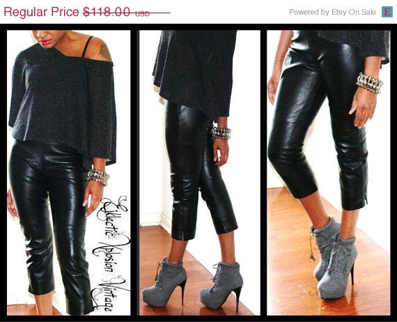 leather capri pants