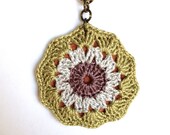 Amethyst Bloom - Crocheted Lace Pendant