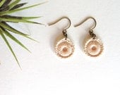 Two-Tone Dew Drop Earrings - Champagne and Cream