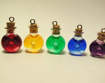 Miniature Glass Bottle Potion Charm Necklace