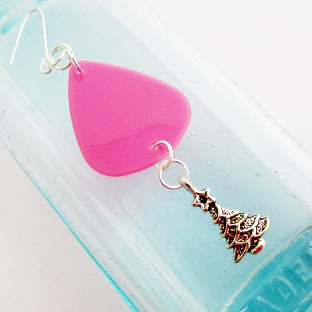 Guitar Pick Christmas Ornament Tree Bubblegum Pink