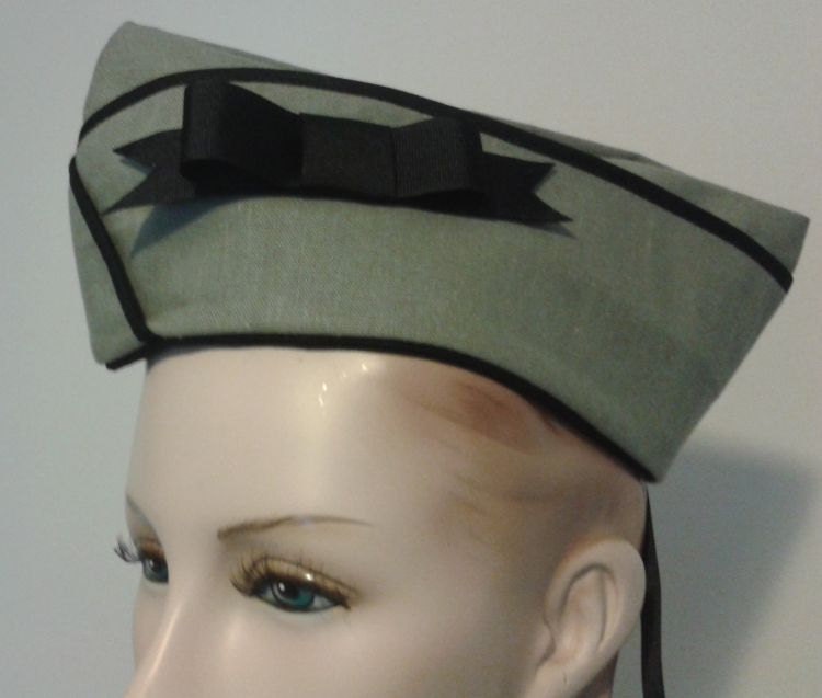 Dieselpunk Military Hat Steam Punk Hat with Bow Army Green Vintage Style WWII Flight Cap Garrison Hat