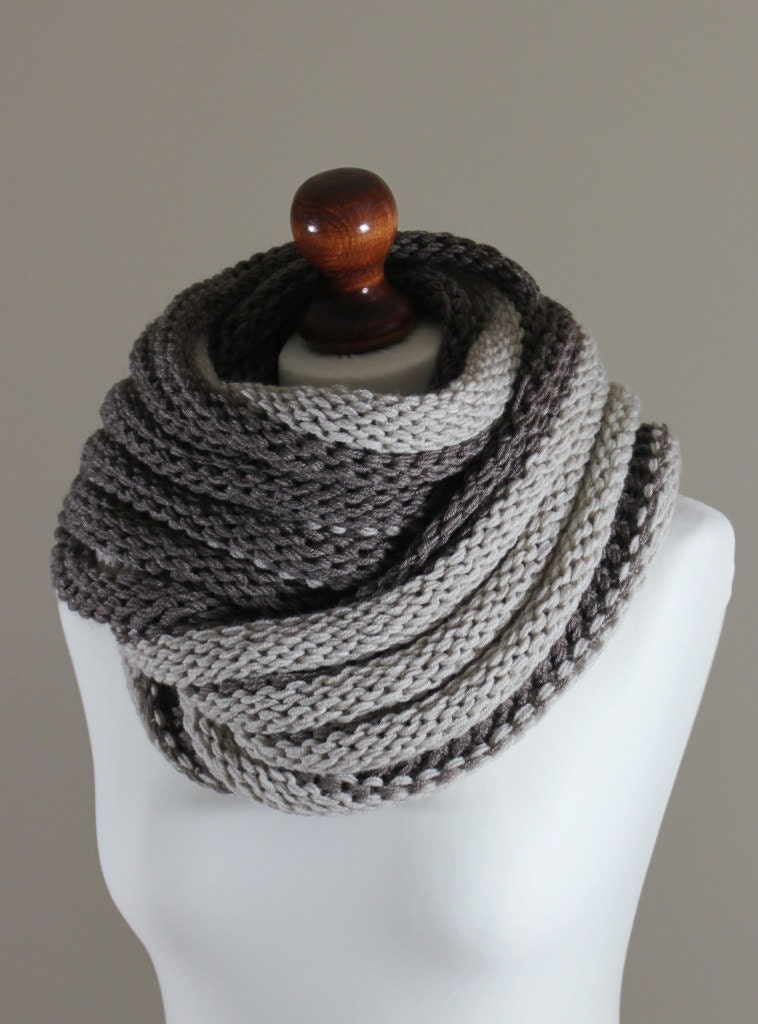 cowl in light and dark camel color
