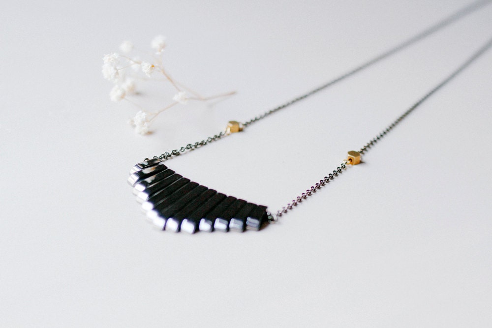 Limited - Hematite Bib necklace
