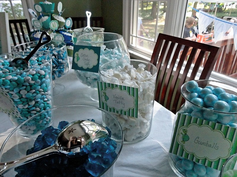 Printable Candy Buffet Labels - Little Turtle Boy Birthday Party Line - Stick to Your Story